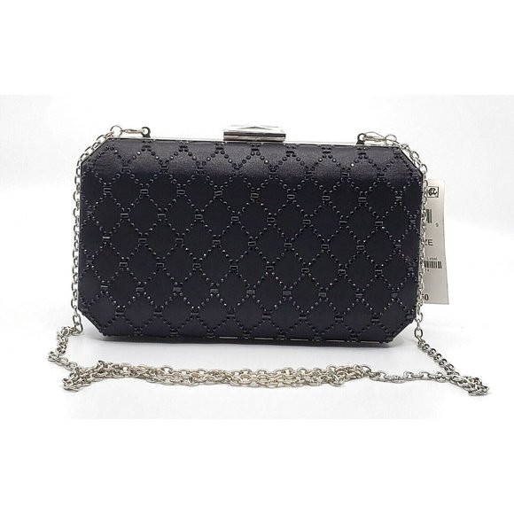 INC Handbags - New INC Sasha Satin Sparkle Black Clutch $79.50